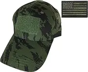 [Ranger Return] Tactical Military Digital Green Army Camo Camouflage Baseball Adjustable Hat Cap with USA Flag Patch Od (Olive Drab) - (TCAP-GNRG-WUSA)