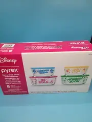 Disney Pyrex glass Bowls Minney Mouse 8 Piece Food Storage Lids Set