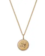 Bloomingdale's Fine Collection Diamond Bumble Bee Disc Pendant Necklace in 14K Yellow Gold, 0.25 tcw