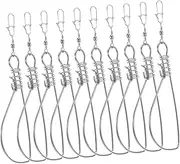 GANAZONO 10pcs Stainless Steel Fish Buckle Snaps for Fishing Small Fishing Gear Fishing Buckle Replacement Fishing Swivel Clips Sea Fishing Tackle Fishing Lock Buckle Silver