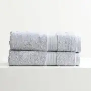 Renee Taylor Stella 2 Piece Silver Bath Sheet Pack