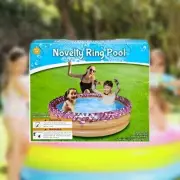 60" Kids Swimming Pool Outdoor Inflatable Kiddie Donut Ring Summer Play Fun Joy