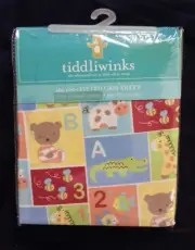 TIDDLIWINKS ABC 123 FITTED CRIB SHEET 100% COTTON NEW