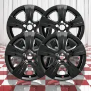 Set of 4 Front and Rear Gloss Black 5 Spoke 17" Wheel Skins for 17 Jeep Compass