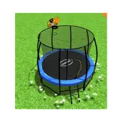 Trampoline 8 ft with Basketball set Blue