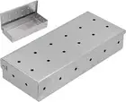 BBQ Smoker Box Grill Smoker Box for Wood Chips, Charcoal Gas Barbecue Meat Sm...
