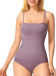[Eleady] Shapewear Bodysuits for Women - Body Shaper Tummy Control Sleeveless Bodysuit Square Neck Tank Tops