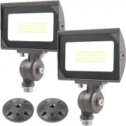 30W Outdoor LED Flood Light with 1/2" Knuckle Mount (Plate Included), 5000K Dayl