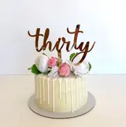 Acrylic Rose Gold 'Thirty' Birthday Cake Topper