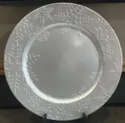 Set Of 4 Charger Plates Silver Embossed, Snowflake Decorative Tableware 13”