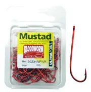 Mustad Bloodworm Long Shank Fishing Hooks (Box)