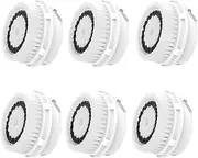 Facial Cleansing Brush Head Replacement, Normal Sensitive Facial Brush Heads, Facial Cleanse Brush Head, for Acne Prone, Clogged, Enlarged Pore, Sensitive, Delicate and Dry Skins (6Pack/White)