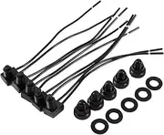 5Pcs 12V Waterproof Push-Button On-Off Switch with 4" Leads for Motorcycle/Car