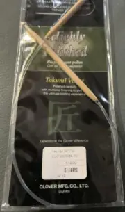 Clover Takumi Velvet Circular Bamboo Knitting Needles 24" No. 10