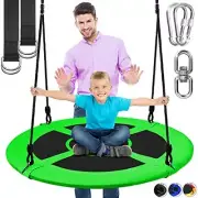 SereneLife SLSWNG100GN Outdoor Spinner Saucer Tree Swing - Hanging Tree Swing