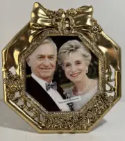 Ganz Treasured Memories Picture Frame 50th Gold Metal Ornate Rhinestones Octagon
