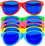 Party Glasses 6pcs Carnival Glasses Funny Large Colorful Sunglasses Funny Photo Props Fancy Dress Party Supplies for Birthday Home Party Decor Toys and Games