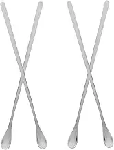 LALADEFIEE 1 Set Long Handle Stainless Steel Mixing Spoon for Coffee Tea and Desserts Non Deforming for Home Use Elegant Silver Finish