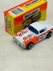 1996 MATCHBOX SUPERFAST #32 WHITE WITH FLAMES 62 CORVETTE NEW IN BOX