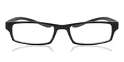 Rectangle Full Rim Plastic Men's Glasses Black, Size +1.00 - Lenses Included - Private Health Rebate - Blue Light Block Available - SmartBuy Readers