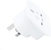 SAA Approved UK/US/JP/CA to AU/NZ Adaptor Plug with Insulated Pins, UK/US Plug Convert to 3-Pin Australian/New Zealand/China Socket (1 White)
