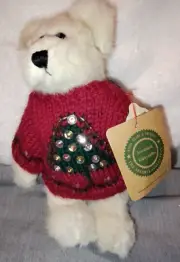 Boyds Bears 8" Rare Retired Bear Alastair Wearing Christmas Sweater