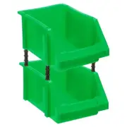 2pcs Plastic Shelf Bins 8.3" x 5.1" x 4.3" Wall Mounted Storage Bins, Green