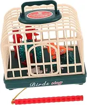 JUMPLAWN Electric Sound Activated Bird Cage Realistic Simulated Chirping Sounds for Interactive Motion Activated Outdoor Play Engaging