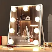 [Manocorro] Vanity Mirror with Lights Hollywood Makeup Mirror, Tabletop Makeup Lighted Mirror with 9 LED Lights Smart Touch Control 3 Color Modes