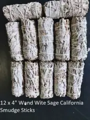 White Sage Smudge Sticks Wands 12 x 4" Bundle Free Post Salvia apiana California