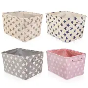 Toy Laundry Rectangular Canvas w/Handles Storage Basket Organizer Bin 7.5x16x12