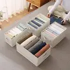 Cotton Linen Underwear Storage Box Foldable Wardrobe Organizer Socks Bra