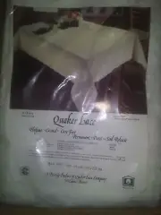 Quaker Lace Ardsley White, 64" X 84" Oval Tablecloth USA 818 vintage look
