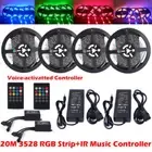 20M 3528 RGB LED Strip Lights Tape + Remote Music Controller IR + 12V Power