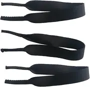 [IWOWHERO] 3Pcs Eyeglasses Lanyard Sunglasses Strap Comfortable Durable Holder for Sports Swimming Goggles Outdoor Activities Black