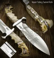 CUSTOM D2 FULL TANG BUSHCRAFT BOWIE KNIFE STAG ANTLER BY IMPACT CUTLERY