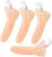 CORHAD 4pcs Long Nose Nasal Fake Nose Nose Halloween Costume Long Prosthetic Nose Mask Nose Ring Big Nose Nosebleed Cosplay Prosthetic Nose Glasses Pads Nose Beige Vinyl