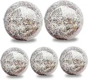 Glitter Beach Balls 5Pcs 16in & 24in Inflatable Beach Balls PVC Big Shiny Transparent Sequins Ball for Kids Adults Pool Party Decorations Big Shiny Inflatable