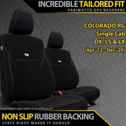 Holden Colorado RG - Single Cab - GP4 Neoprene 2x Front Row Seat Covers (Made to Order)