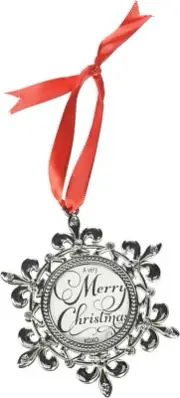 New Enesco Merry Christmas Metal Snowflake Ornament