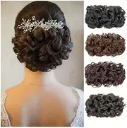 Hairpiece Synthetic Curly Chignon Drawstring Hair Bun Scrunchie Clip in Messy Fluffy Bun Hairpieces Daily Use(2)