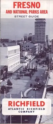 1966 Richfield Road Map: Fresno and National Parks Area NOS
