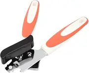 NDNCZDHC Can Opener Stainless Steel Manual Can Opener Orange Lid Opener Can Top Remover Camping Can Opener for Home 8x2in