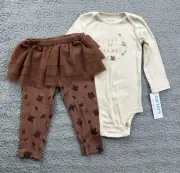 Carter's Just One You Toddler Girl's Size 12 Months Thanksgiving Tutu Pants Set