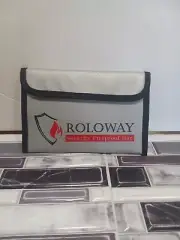 ROLOWAY Small Fireproof Bag (5 x 8 inches), Non-itchy Small, Silver & Black