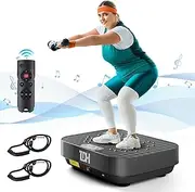 TDH Vibration Plate Exercise Machine, Power Plate Vibration Platform for Weight Loss,Vibrating Plate for Lymphatic Drainage, Shaping Toning with Resistance Band,Home Gym