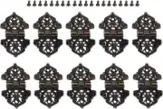 10 Pack Antique Decorative Hinges Wood Box Cabinet Door Butt Hinges Furniture Ha