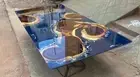 Coffee Table Top Made Of Natural Epoxy Resin, Blue River Table, Resin Tables