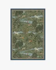 120' x 185' | Machine Washable Runner Rug | Kid & Pet Friendly | Indoor Rug | Owl & Willow Green Flatwoven Rug by Morris & Co. | Ruggable
