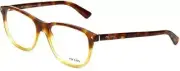 Prada Designer EyeGlasses Frame VPR17R-TKU1O1 Light Havana Blonde Tortoise 54 mm